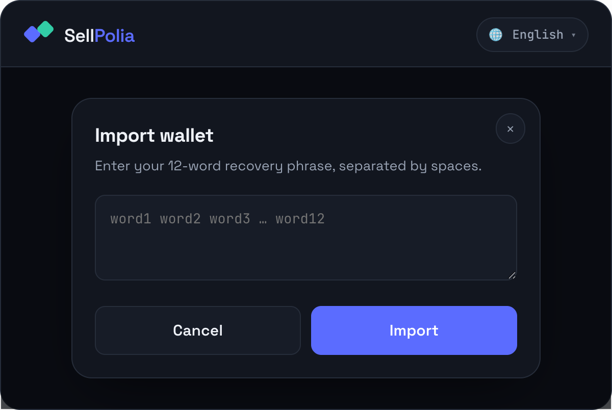 Import wallet modal